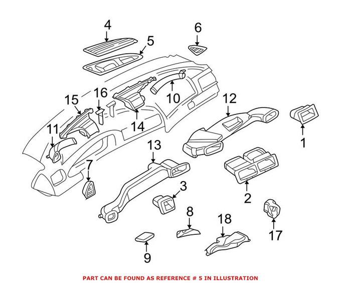 BMW Dashboard Air Vent 64228383676